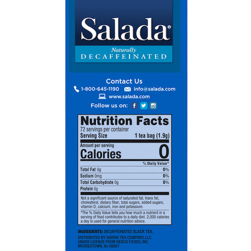 Salada Naturally Decaf Black Tea 72 Tea Bags Salada Tea